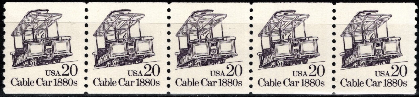 USA 1988 20¢ CABLE CAR 1880s TRANSPORTATION SERIES 5 STAMP SCOTT 2263 MNH