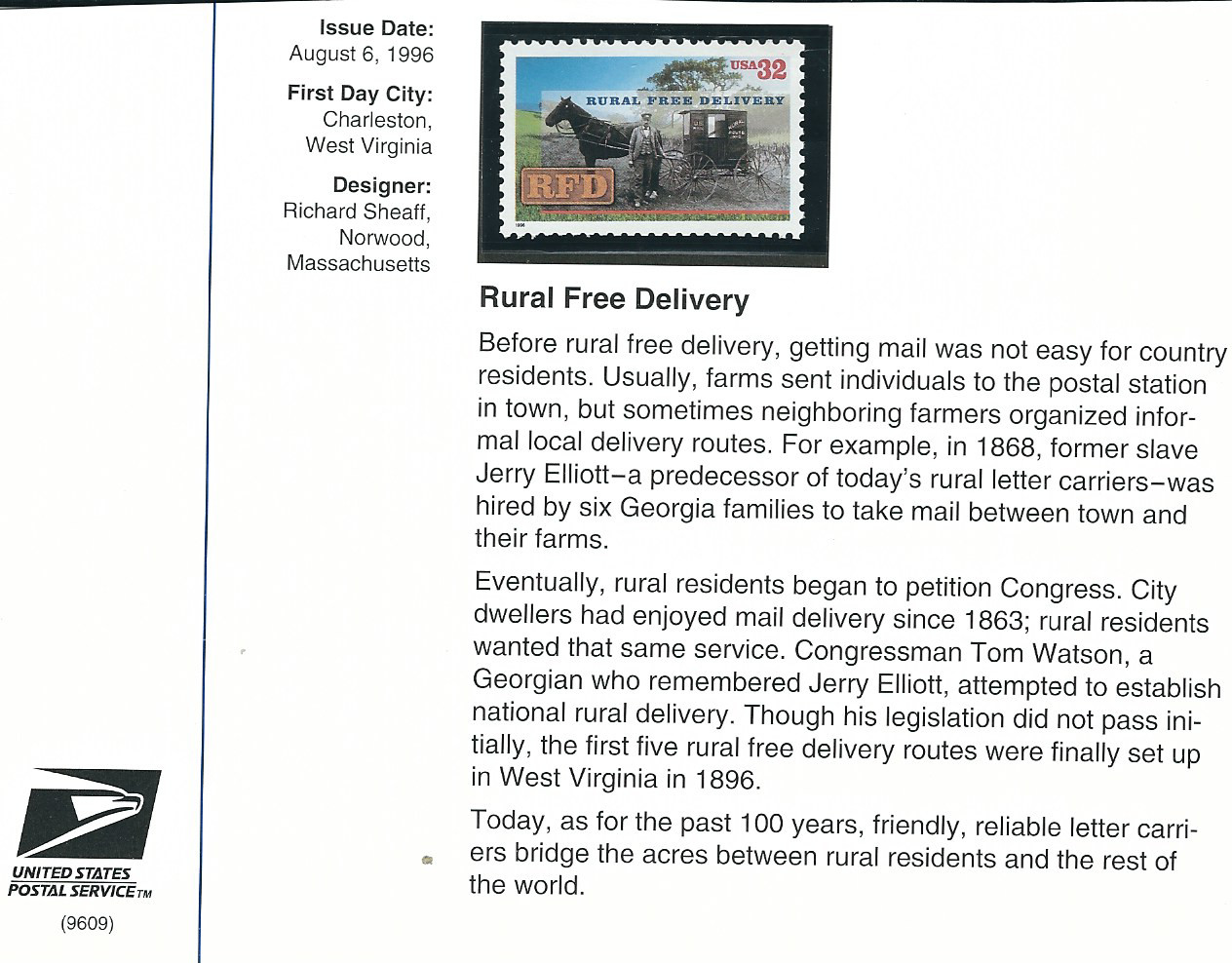 Scott # 3090…32 Cent…RFD + Postal History