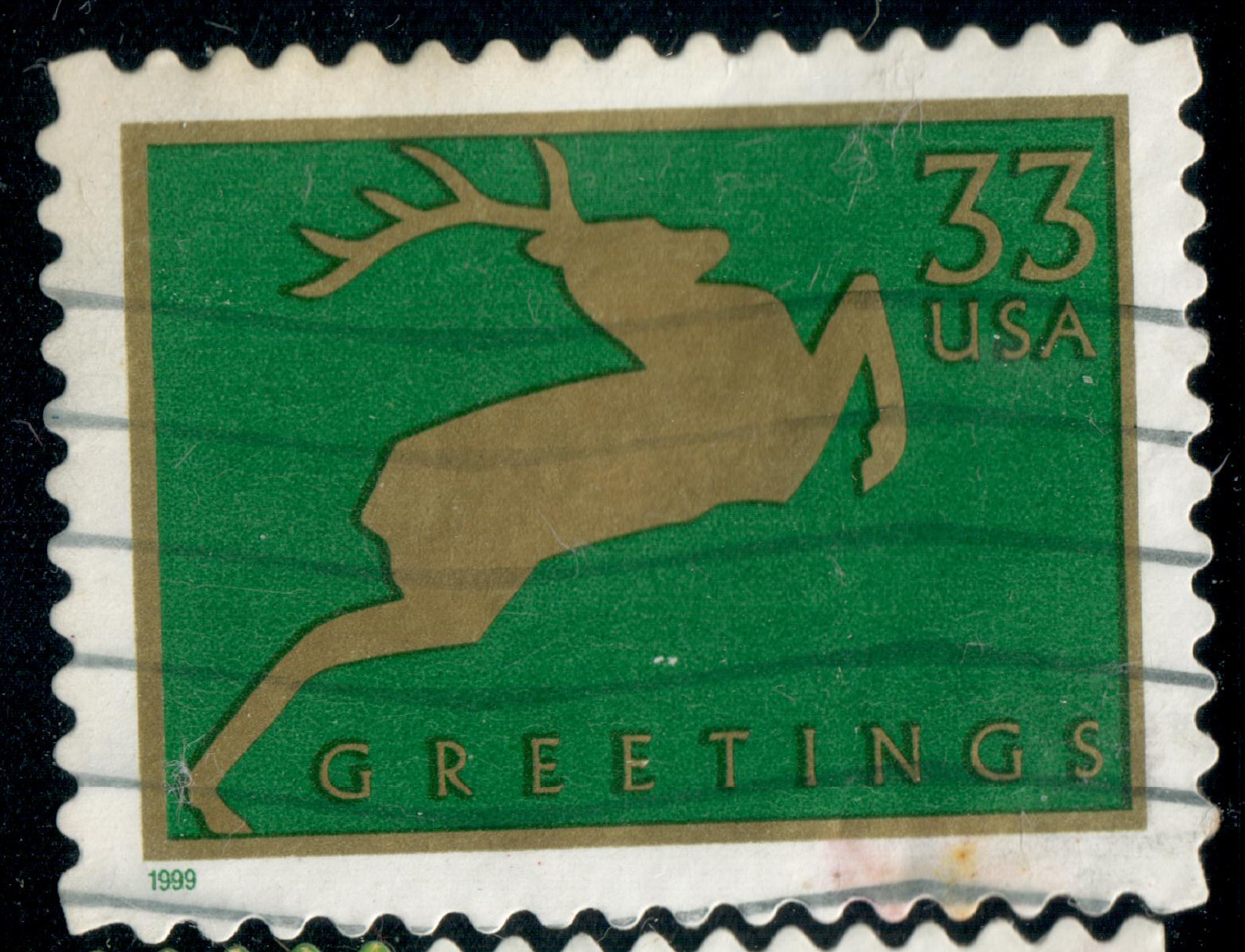 USA – 1999 – Christmas – Reindeer – 33¢ – #3825