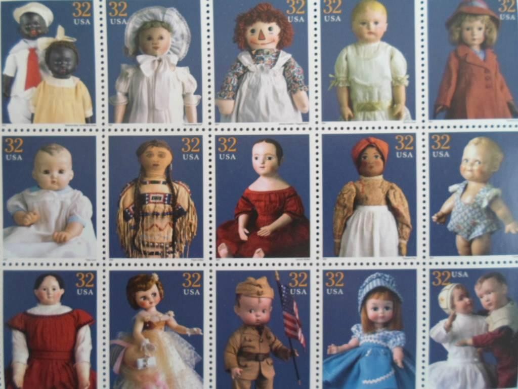 Classic American Dolls US 32 Cent Stamps – U.S.P.S. 2 Panes of 15 Mint 1996