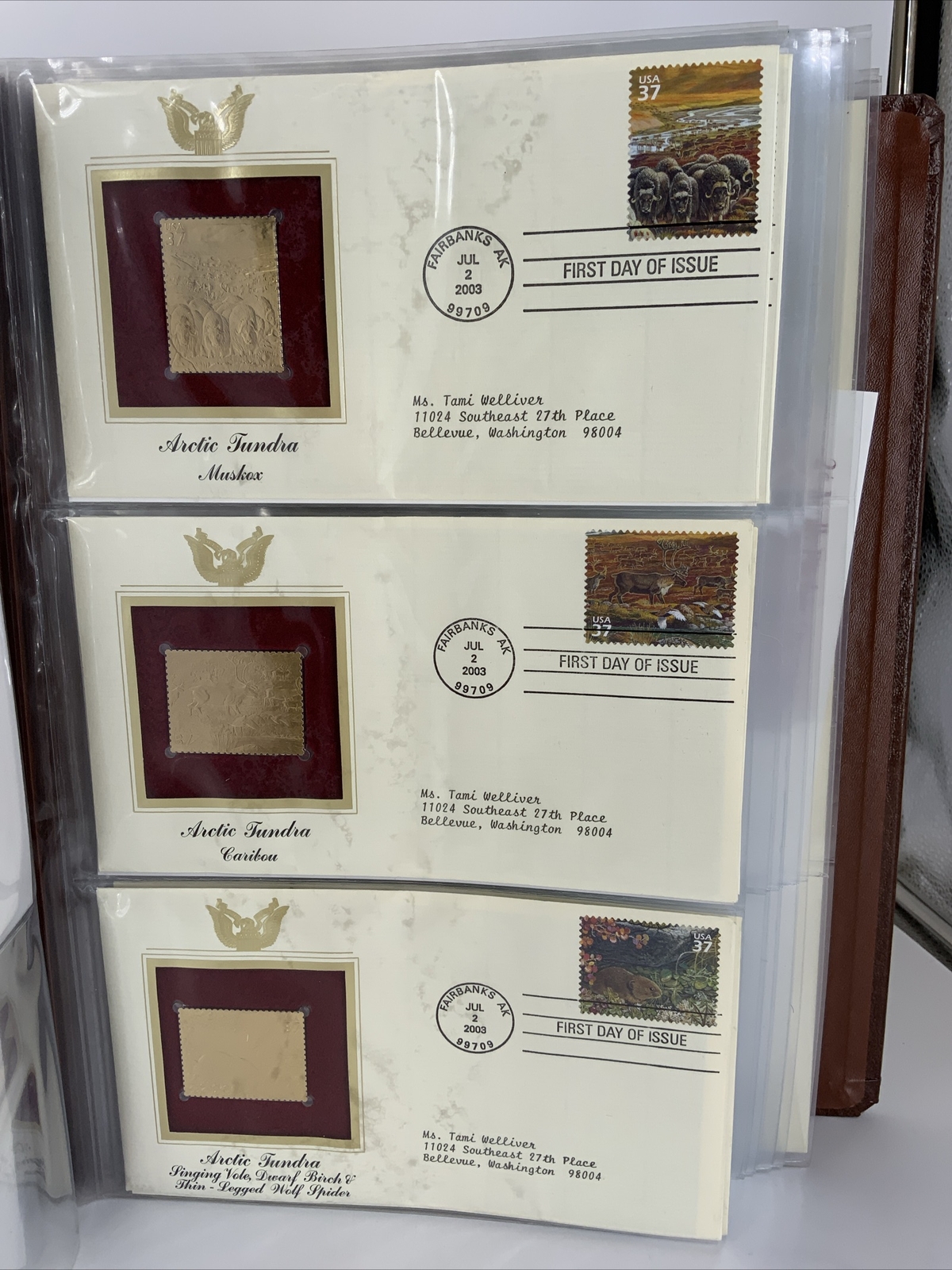 * 22k GOLD stamps Lot Of 26 Postal Commemorative Sosiety 2002-03