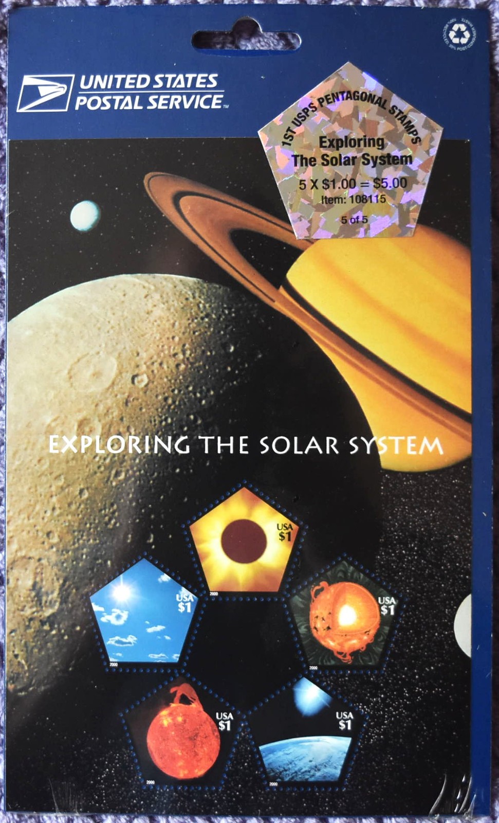 USPS Landing on The Moon, Solar System, Space Complete Set of 5 Stamp Sheets
