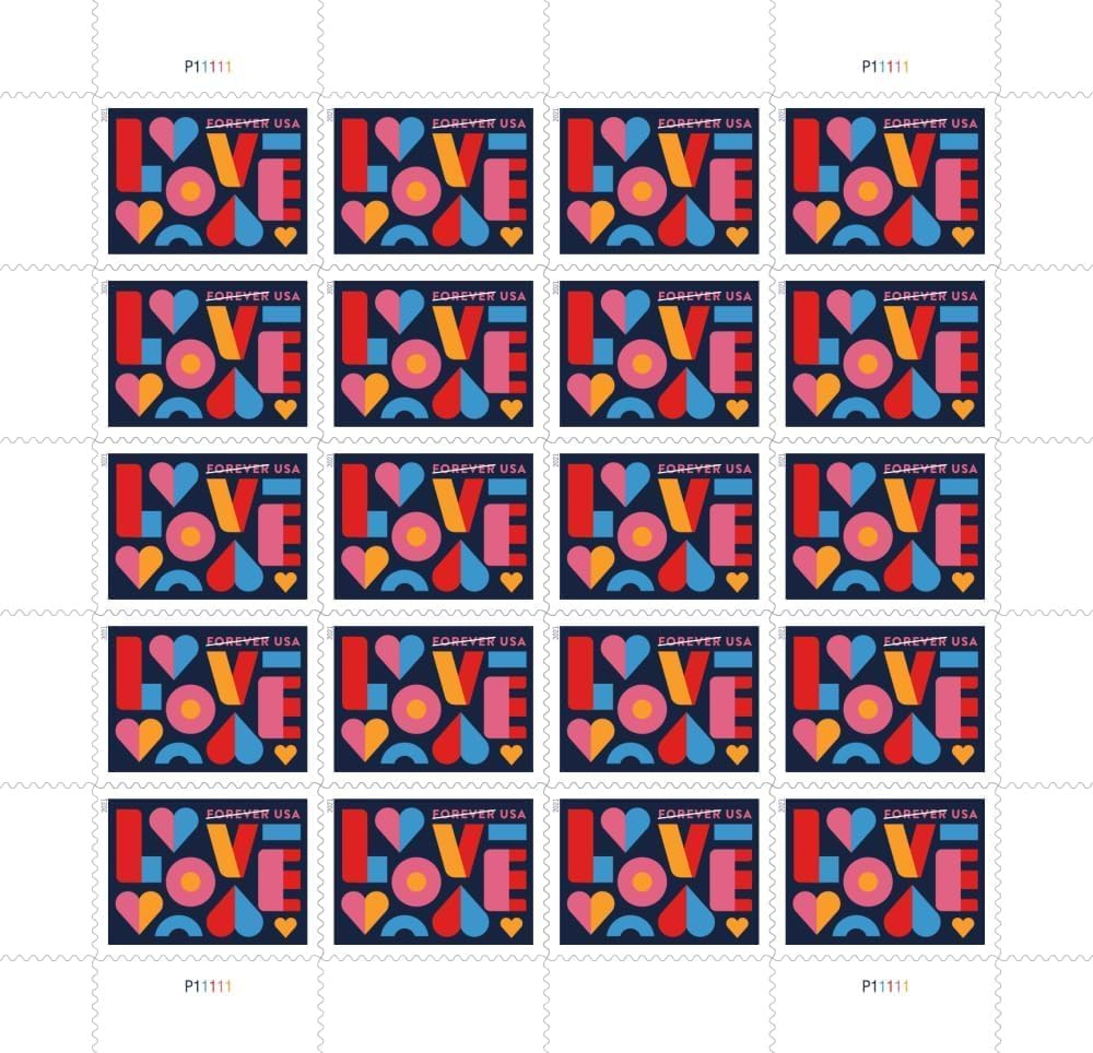United States Postal Service Love 2021 Postage Stamps (Sheet of 20)