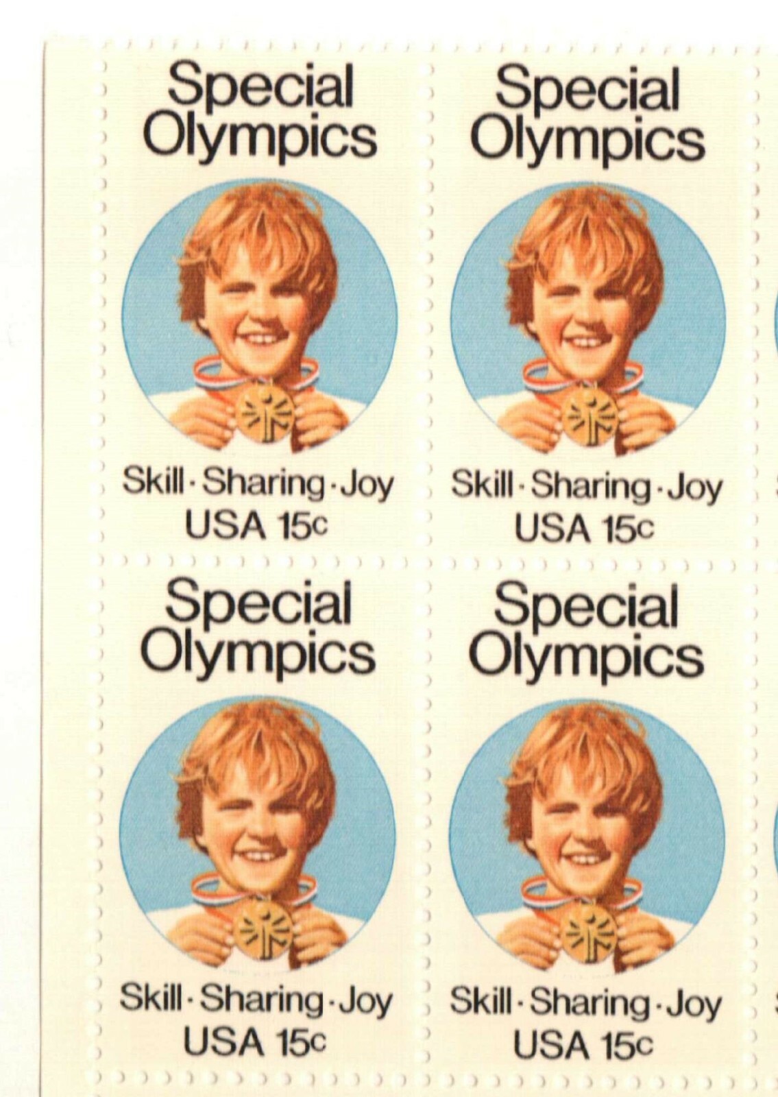 SPECIAL OLYMPICS–Block of 4 Collectible Unused 1979 Stamps–FREE SHIPPING