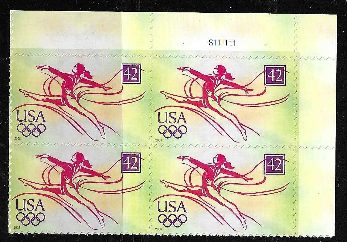 USA SC # 4334 Olympic Games Beijing China 2008 – Gymnast – / BLK4 . MNH