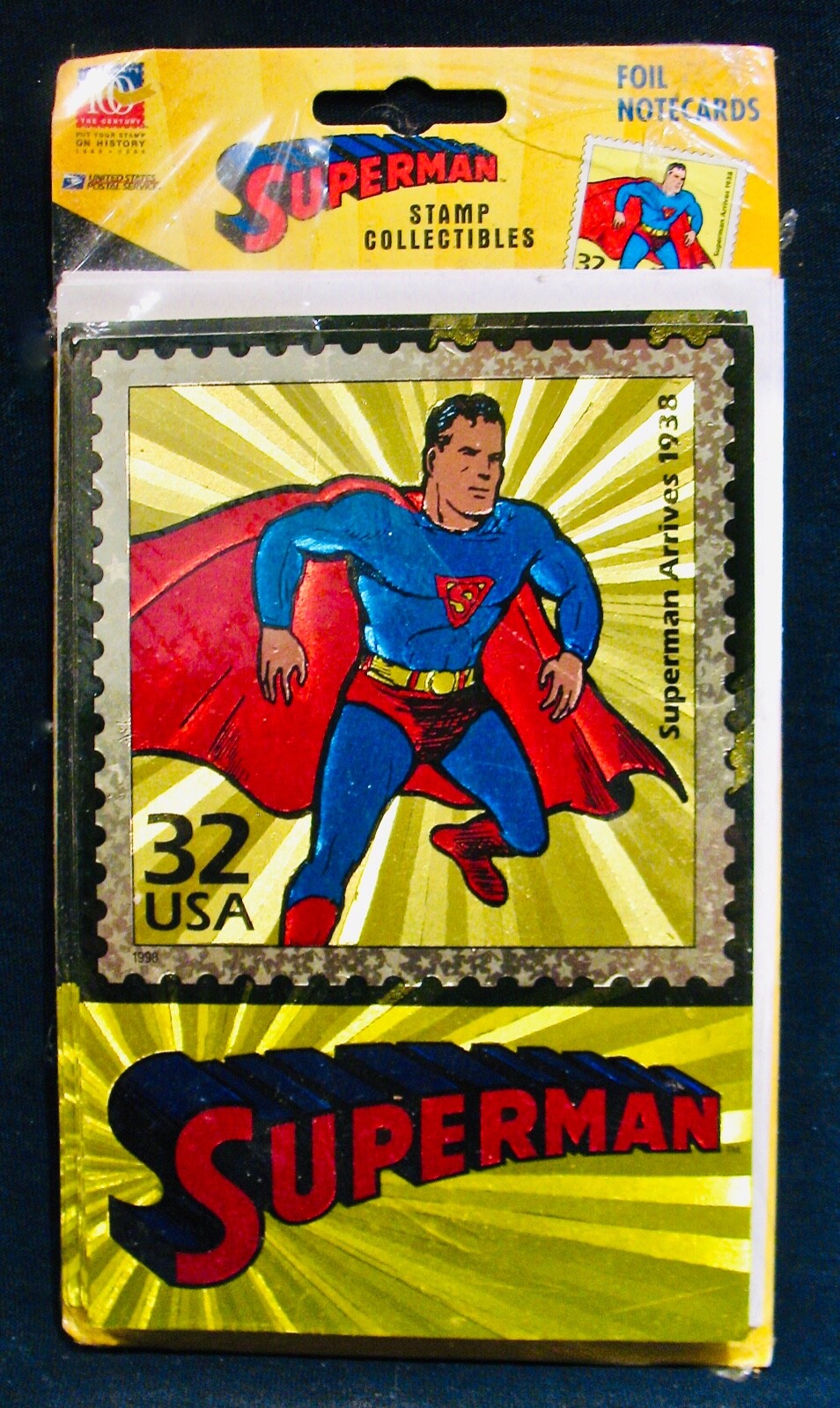 SUPERMAN~1998 Stamp Collectibles (Never Opened) Foil Notecards~U.S. Post Office