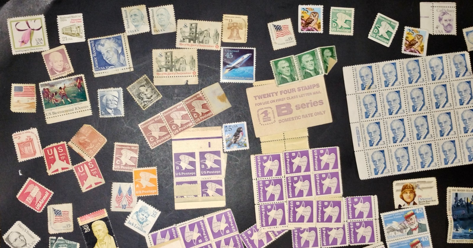 Mixed Lot of 200+ U.S. Vintage Stamps– High Denomination, non cancelled, Nice!!