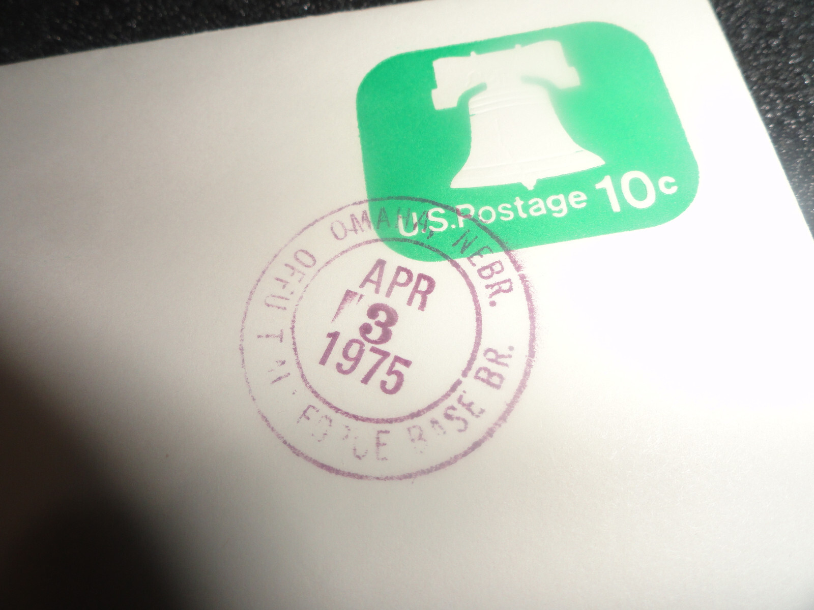 5 – U.S. Postage 10 Cent Offutt AFB Envelopes – Liberty Bell Green E34