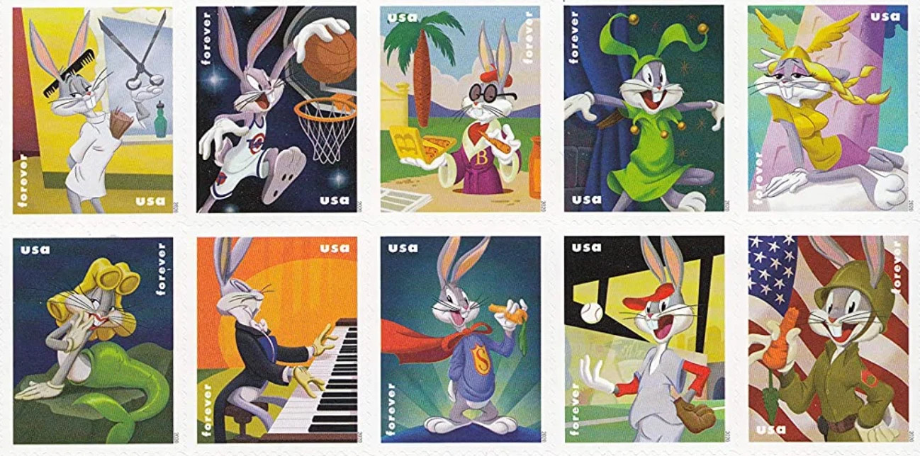 USPS 80 Years Bugs Bunny Birthday One Sheet Forever Stamps – Sheet of 20 First C