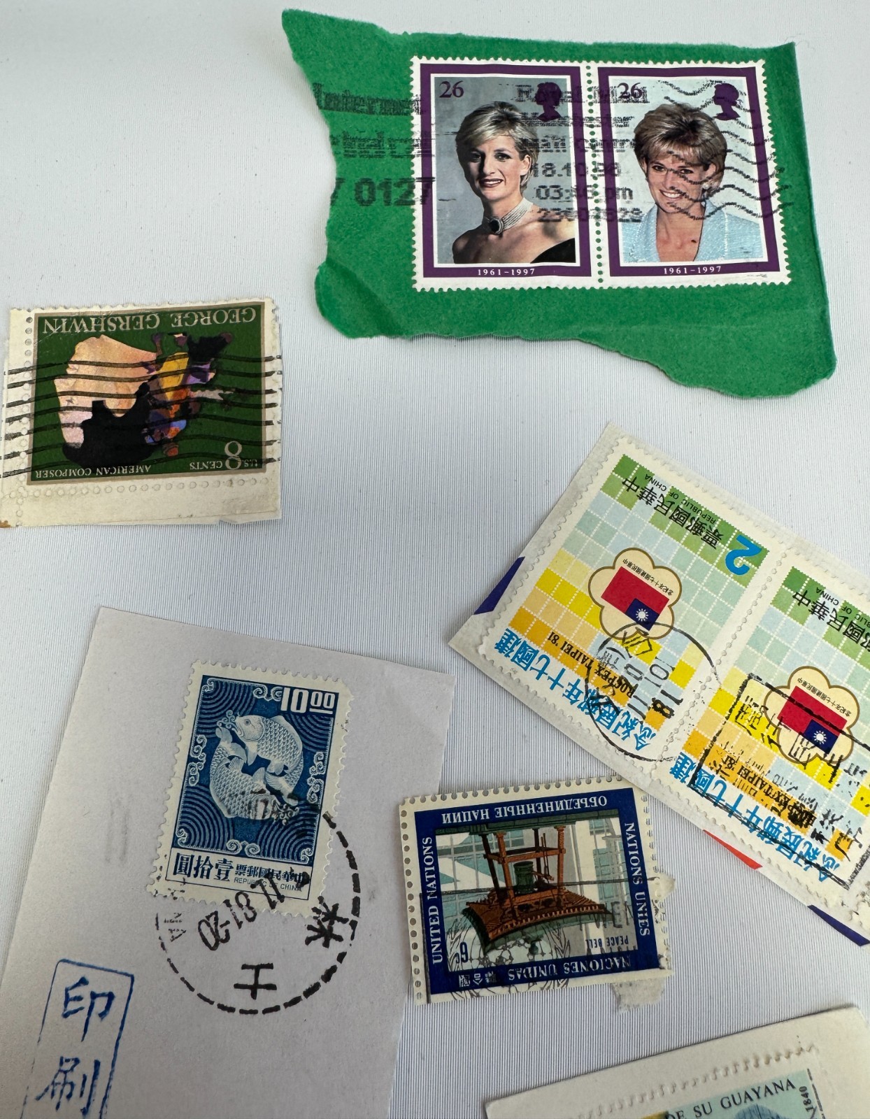 Worldwide Vintage Stamp Collection Lot 75+ Used Stamps on Paper and Off Paper