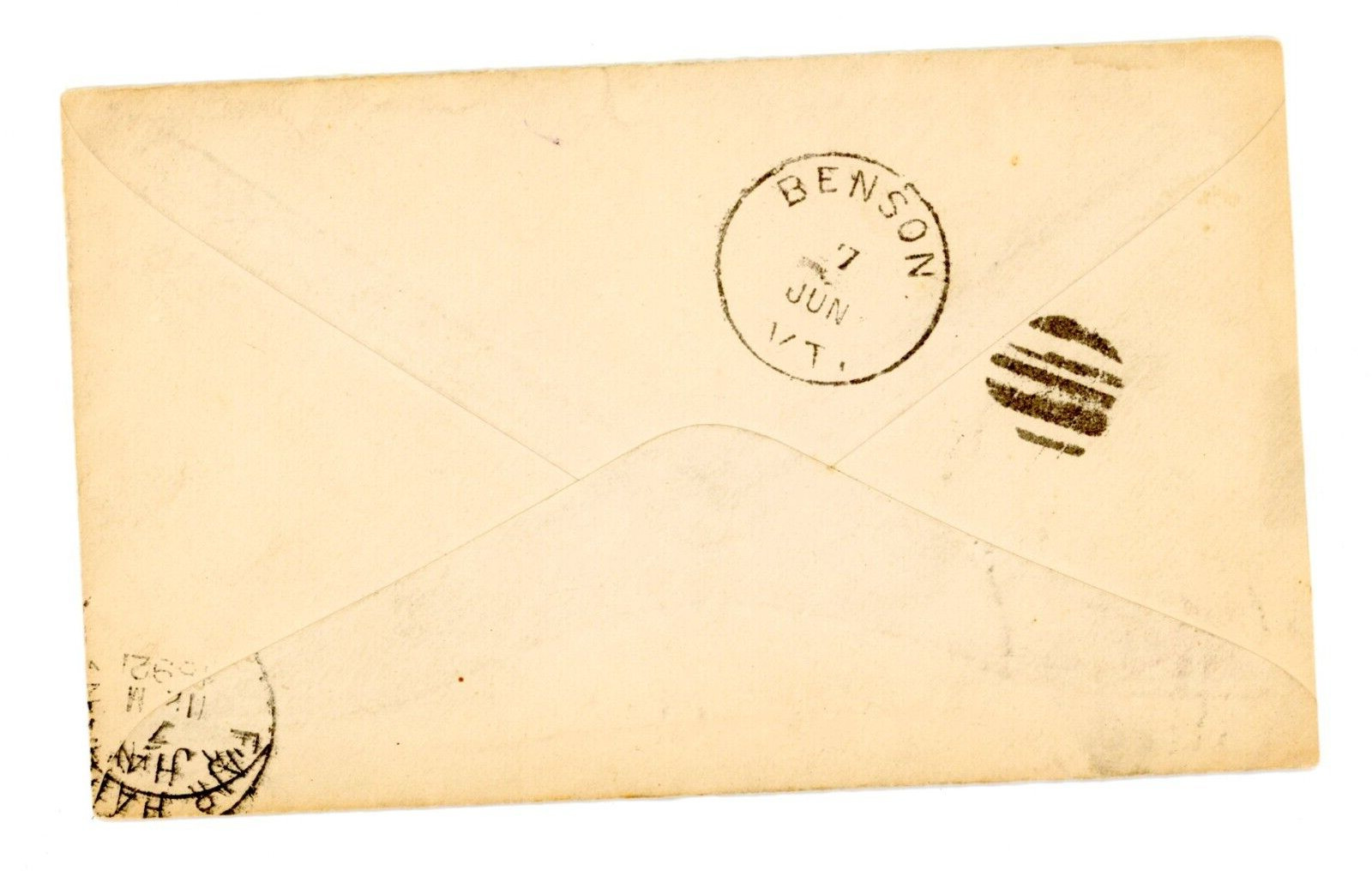 1892 Handwritten Letter Green 2C Stamp George & CL Stevens Benson VT Warsaw NY