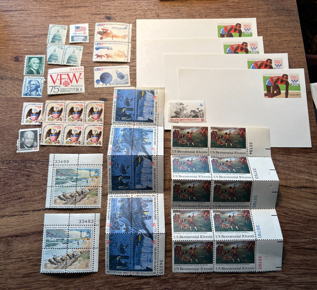 Lot of Unused US Postage Stamps Bicentennial National Parks First Day Covers