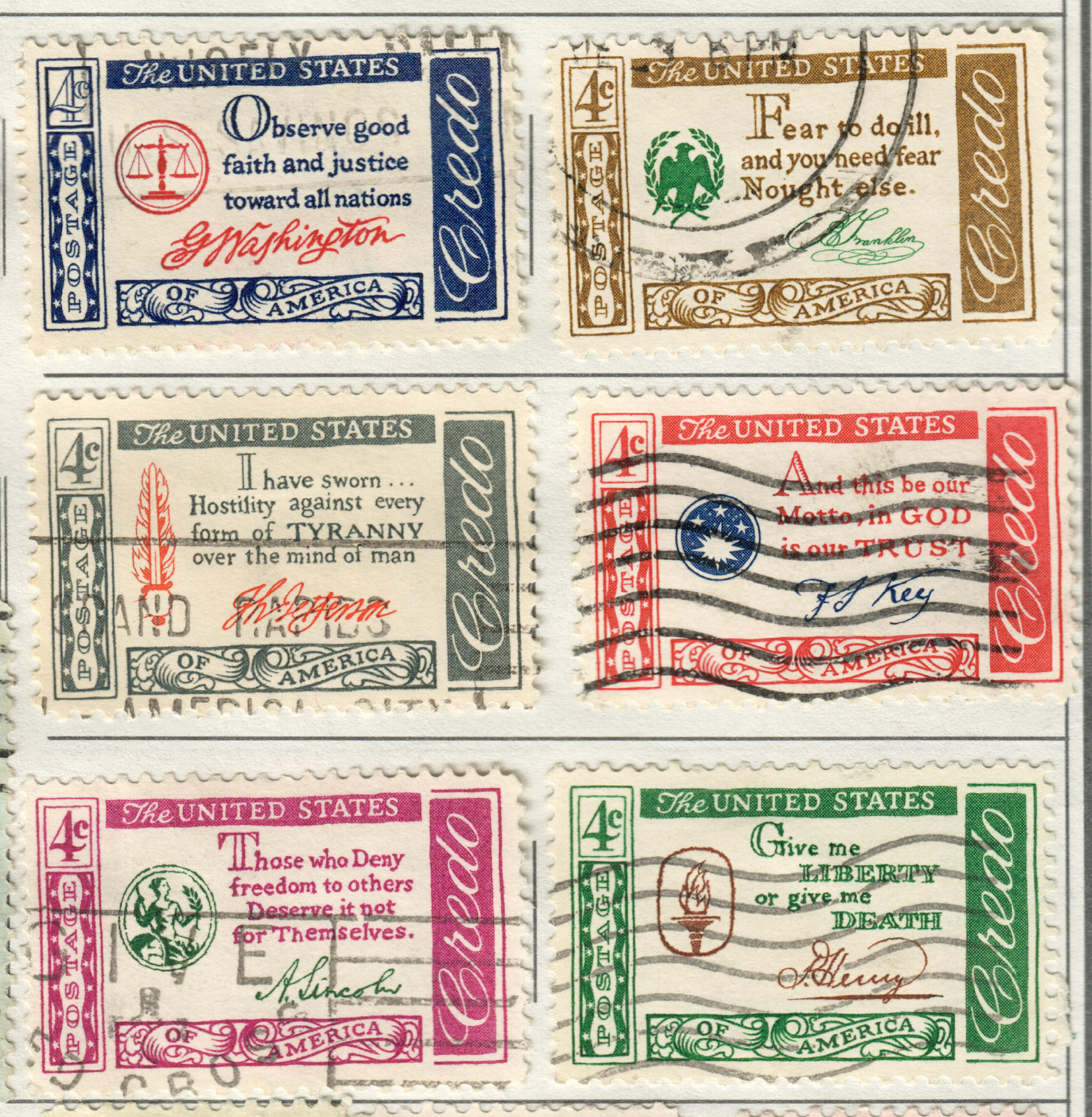 USA – 1960 -1961 Quotations – The American Credo