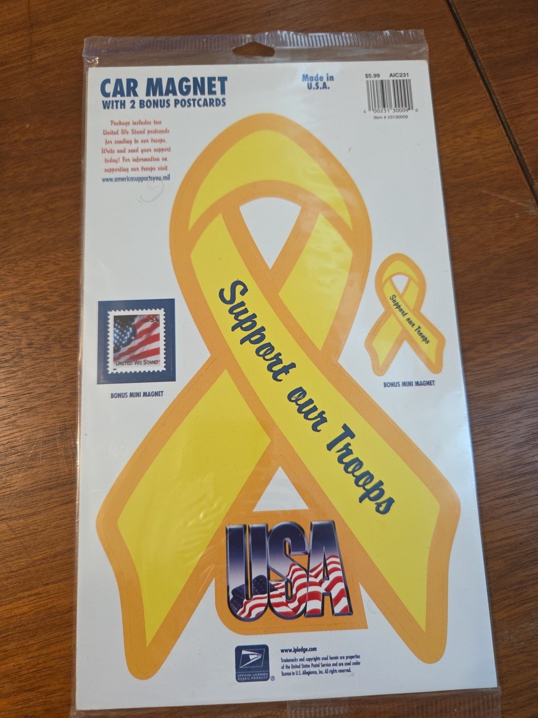 Car Magnet Support Our Troops Rare Find With Postage Stamp Magnet