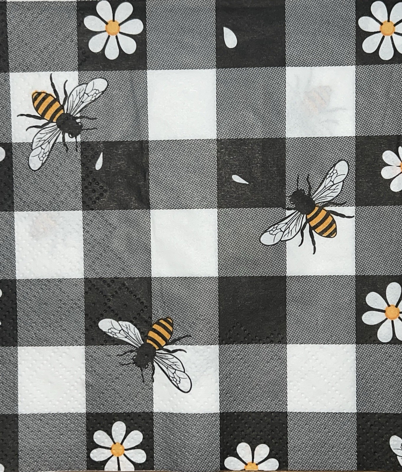 FOUR Paper BEVERAGE/COCKTAIL Decoupage Art Craft Napkins Honey Bee/Bees/bee Kind