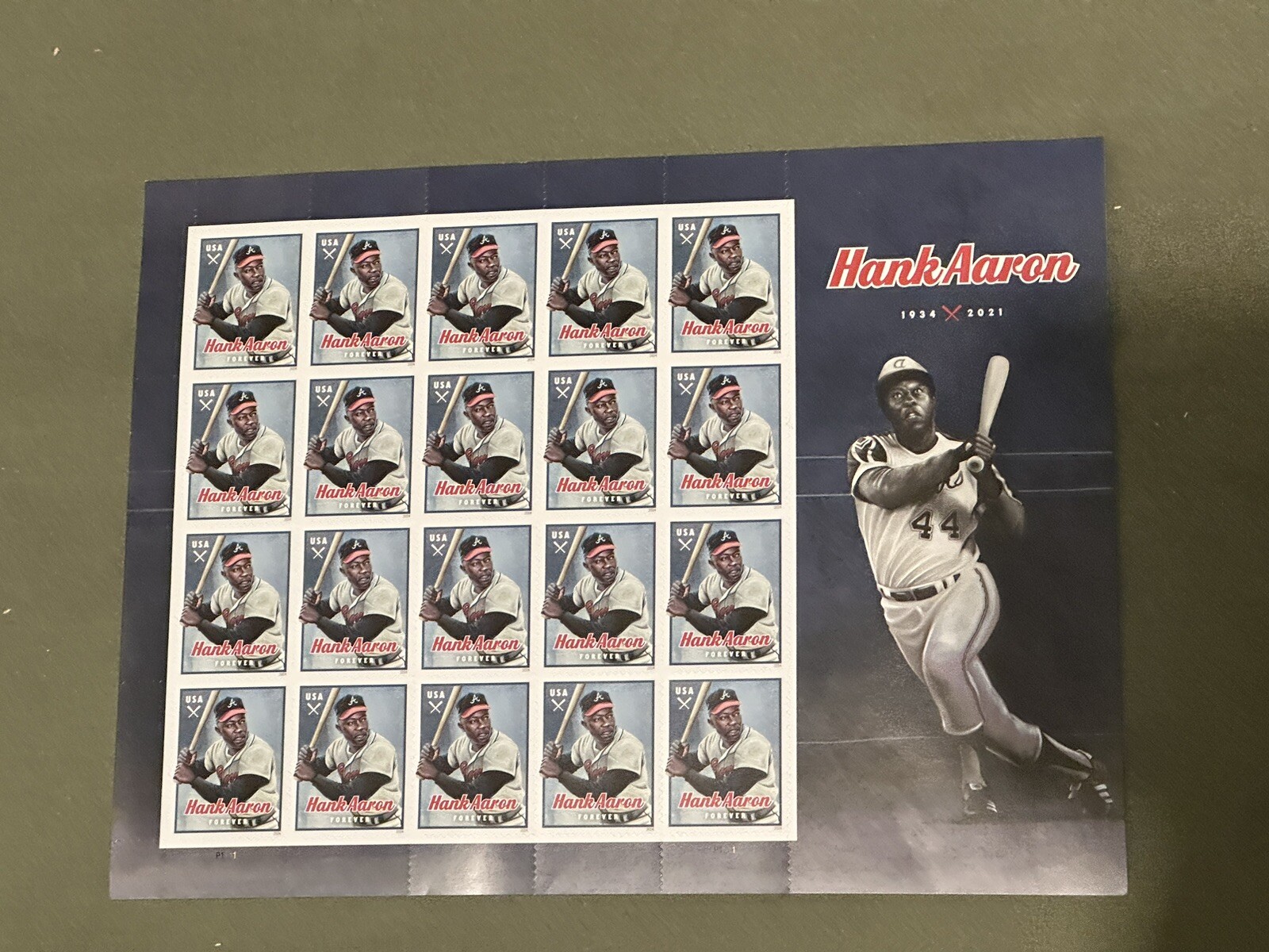 USPS Hank Aaron Full Sheet of 20 Forever Stamps