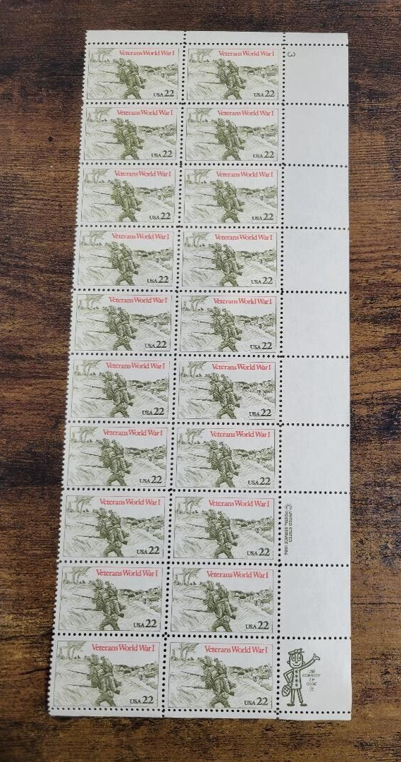 USPS Veterans WWI 22 Cent Stamps