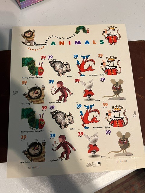 Scott #3987-94. 2005. 39c Favorite Children’s Book Animals sheet of 16. MNH.