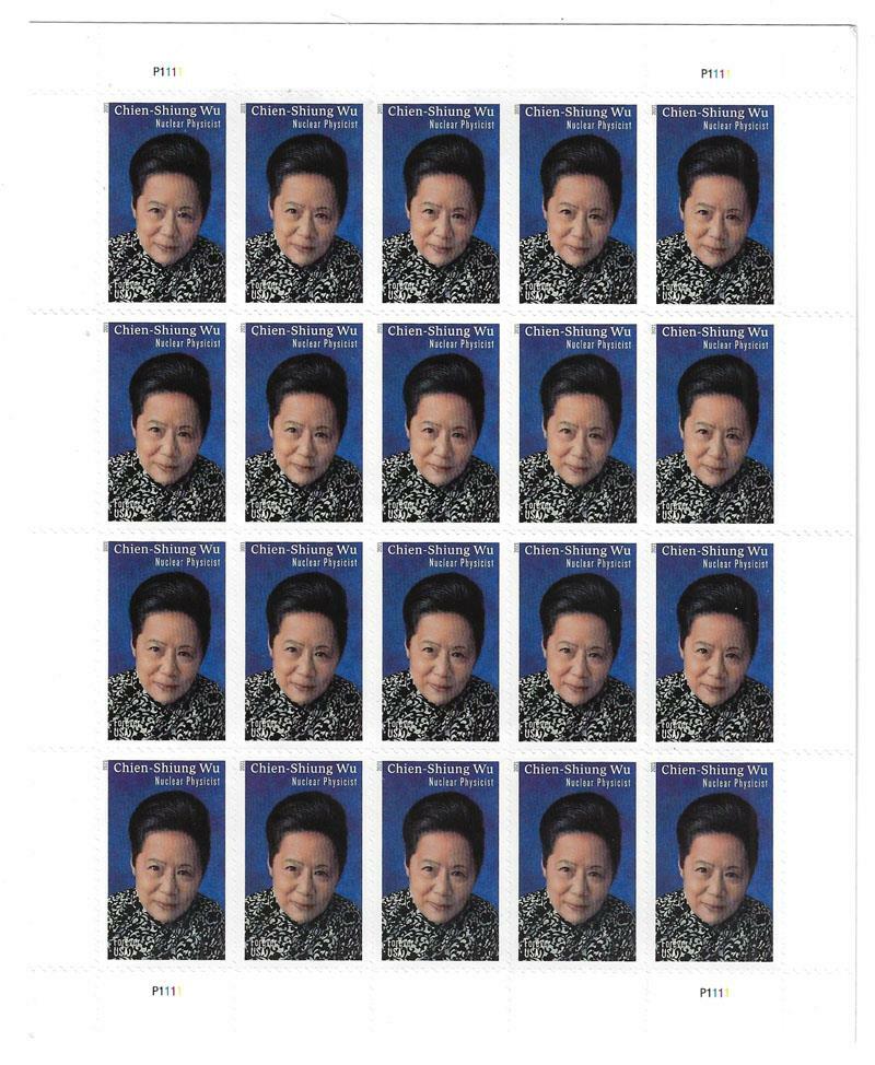 US SCOTT 5557 PANE OF 20 CHEIN-SHIUNG WU FOREVER STAMPS MNH