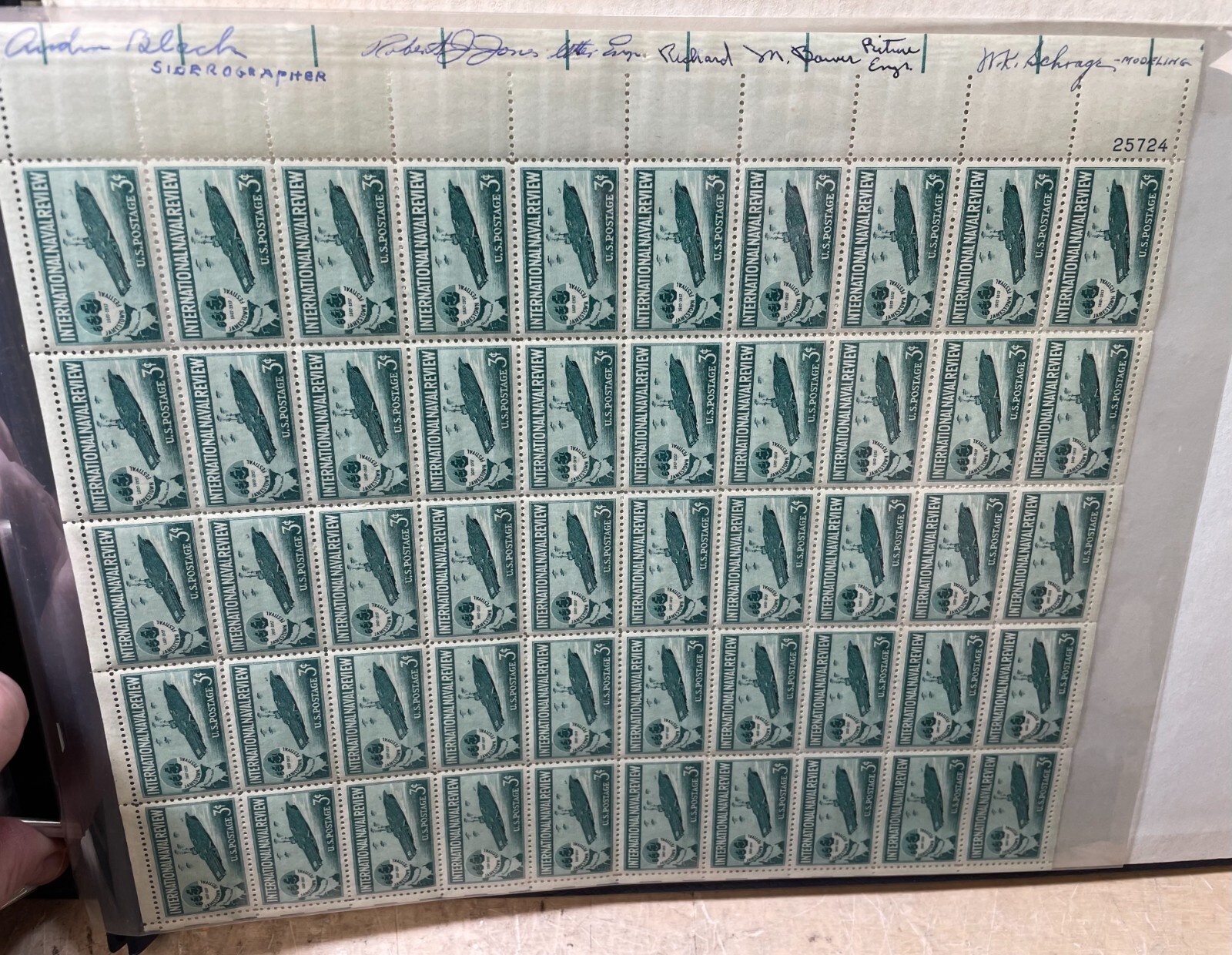 17 – SHEETS US POSTAGE STAMPS ALL SIGNED MULTIPLE DESIGNERS SIGNATURES .03 CENT