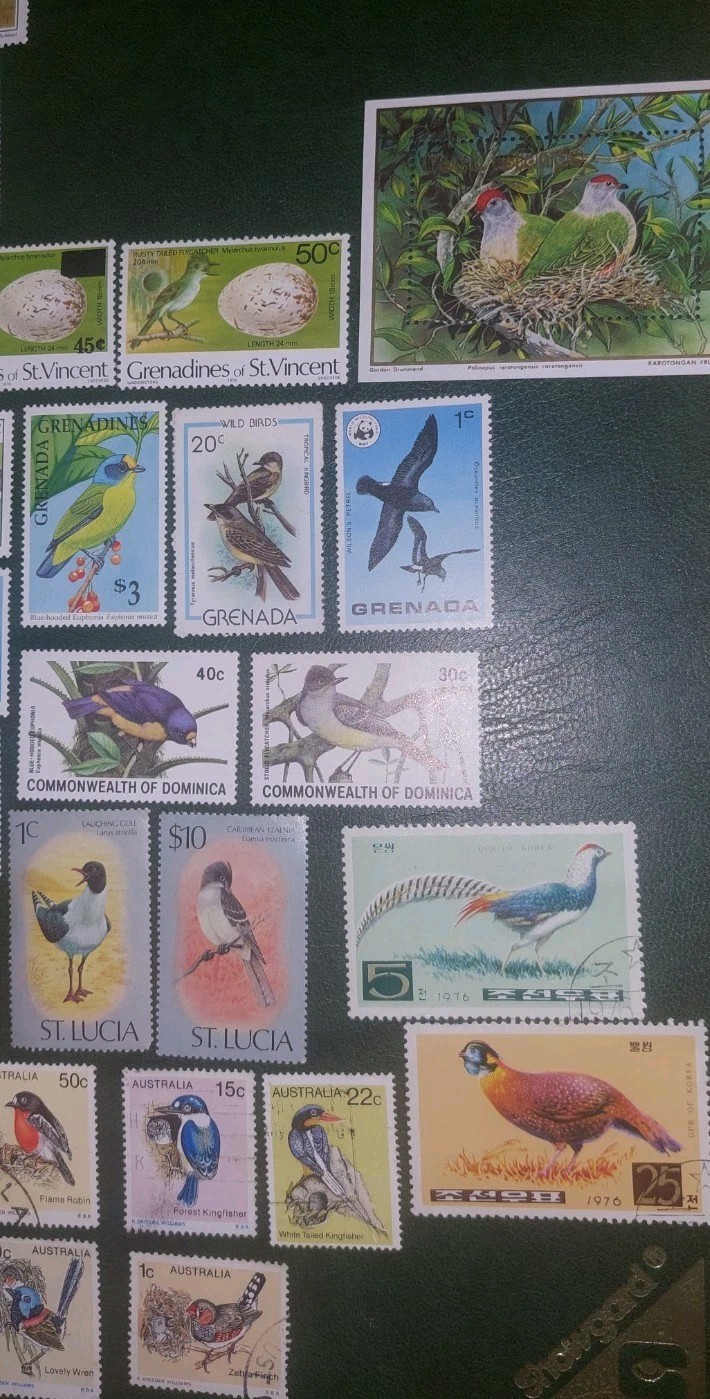 Postage Stamp Lot Birds 32 Stamps Mint/Used