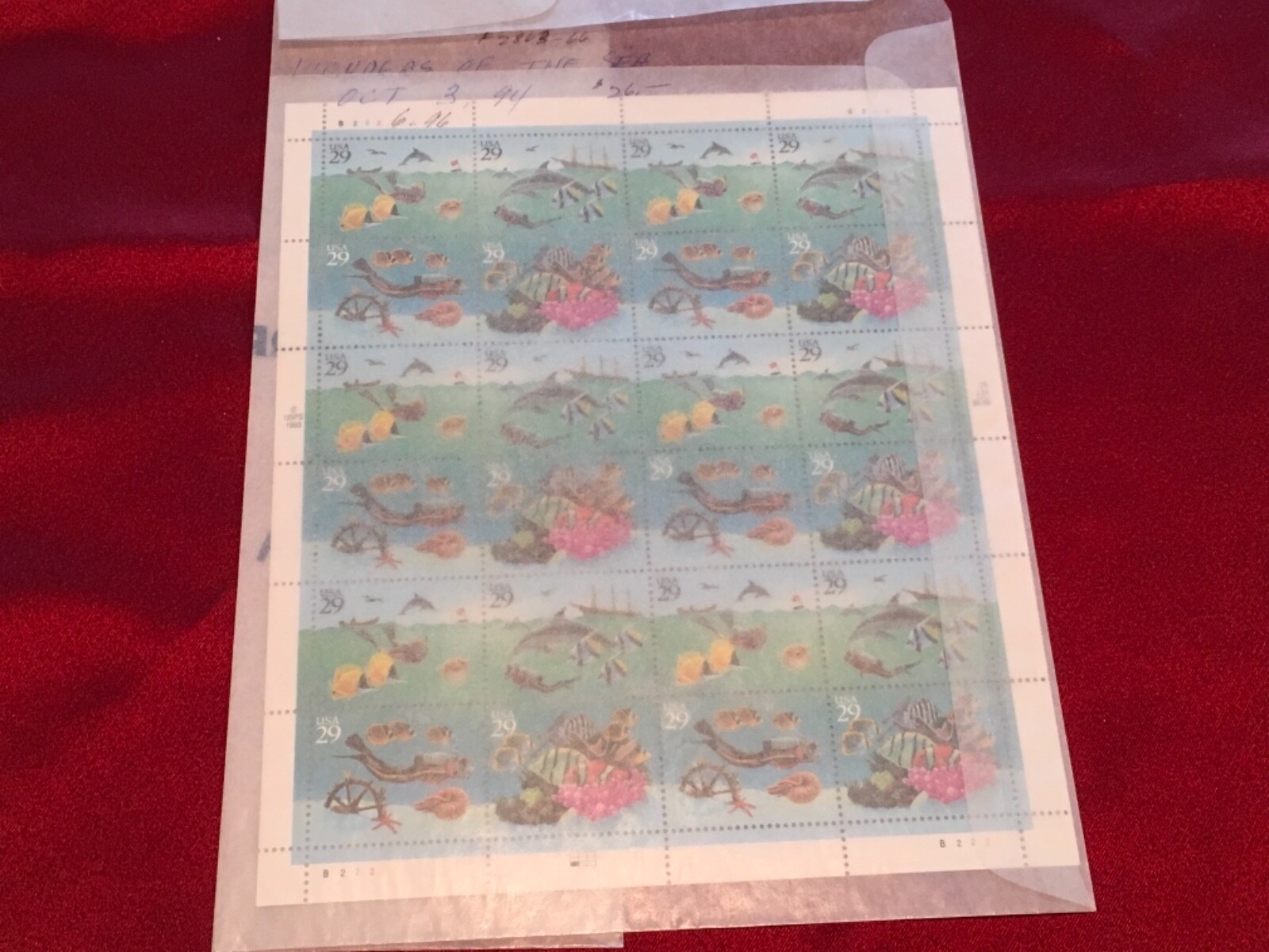US SCOTT 2863 -24 WONDERS OF THE SEA STAMPS 29 CENT FACE MNH