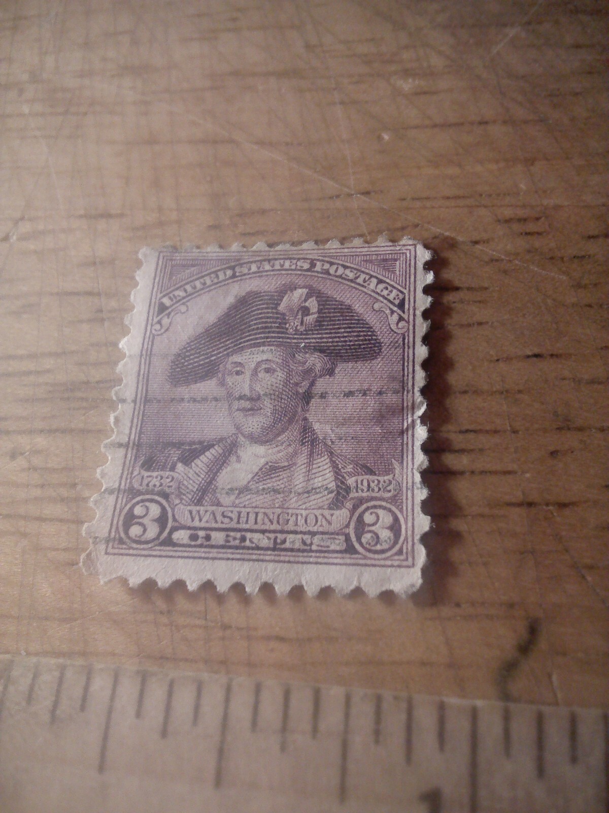 1932 3¢ Washington Bicentennial. Washington By Charles Willson Peale.