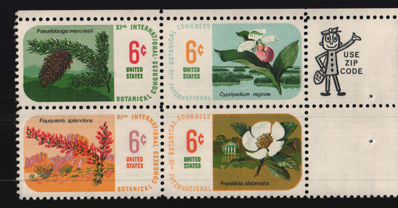 1969 6c Botanical Congress, Complete Set of 4 Block of Four Scott #1376-79 ST195