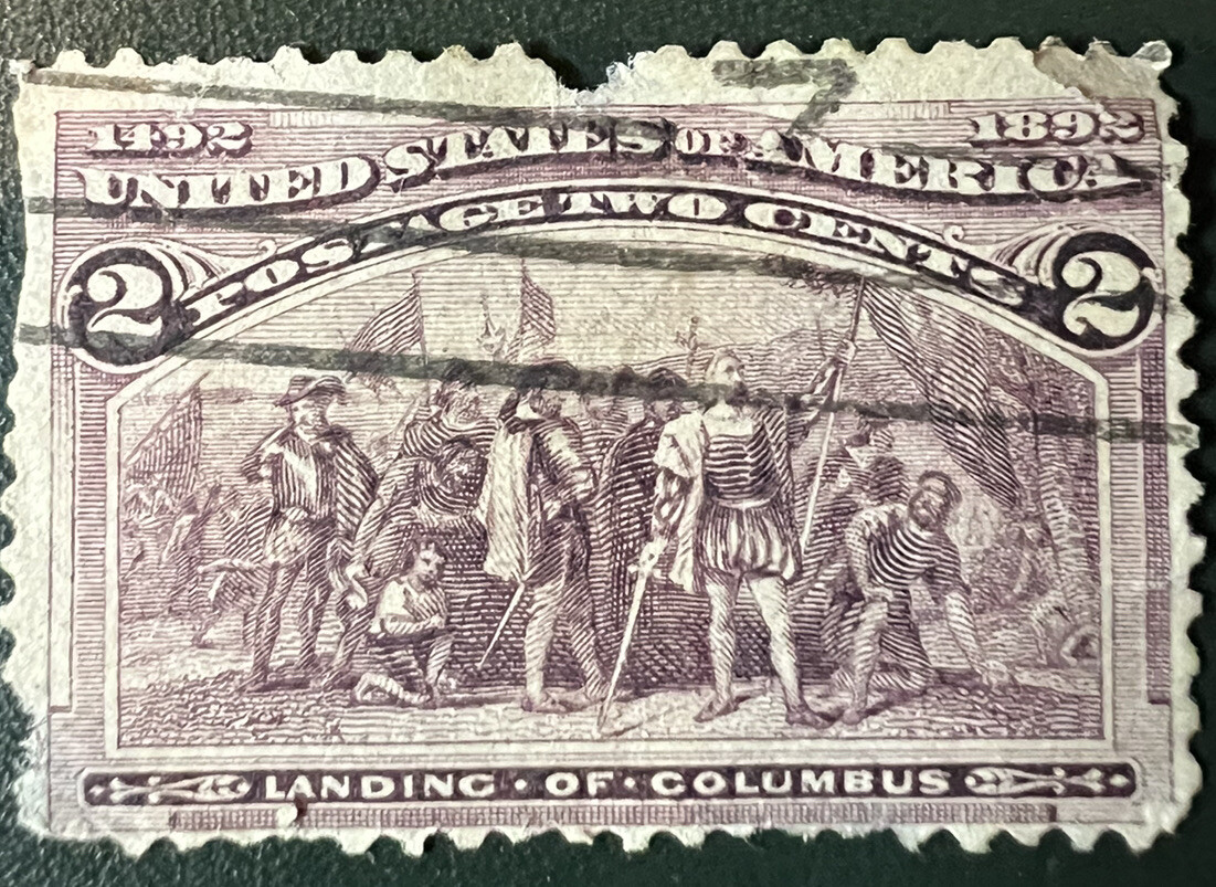  Used United States 2 cents Brown Violet stamp,Colombian Exposition 1893 see pic