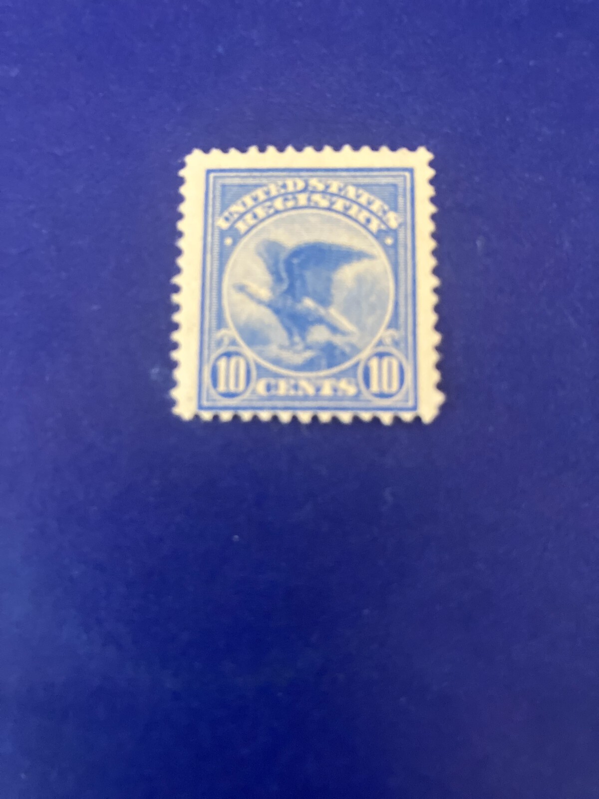 US # F1 10 CENTS Ultramarine VF NH Registration Stamp