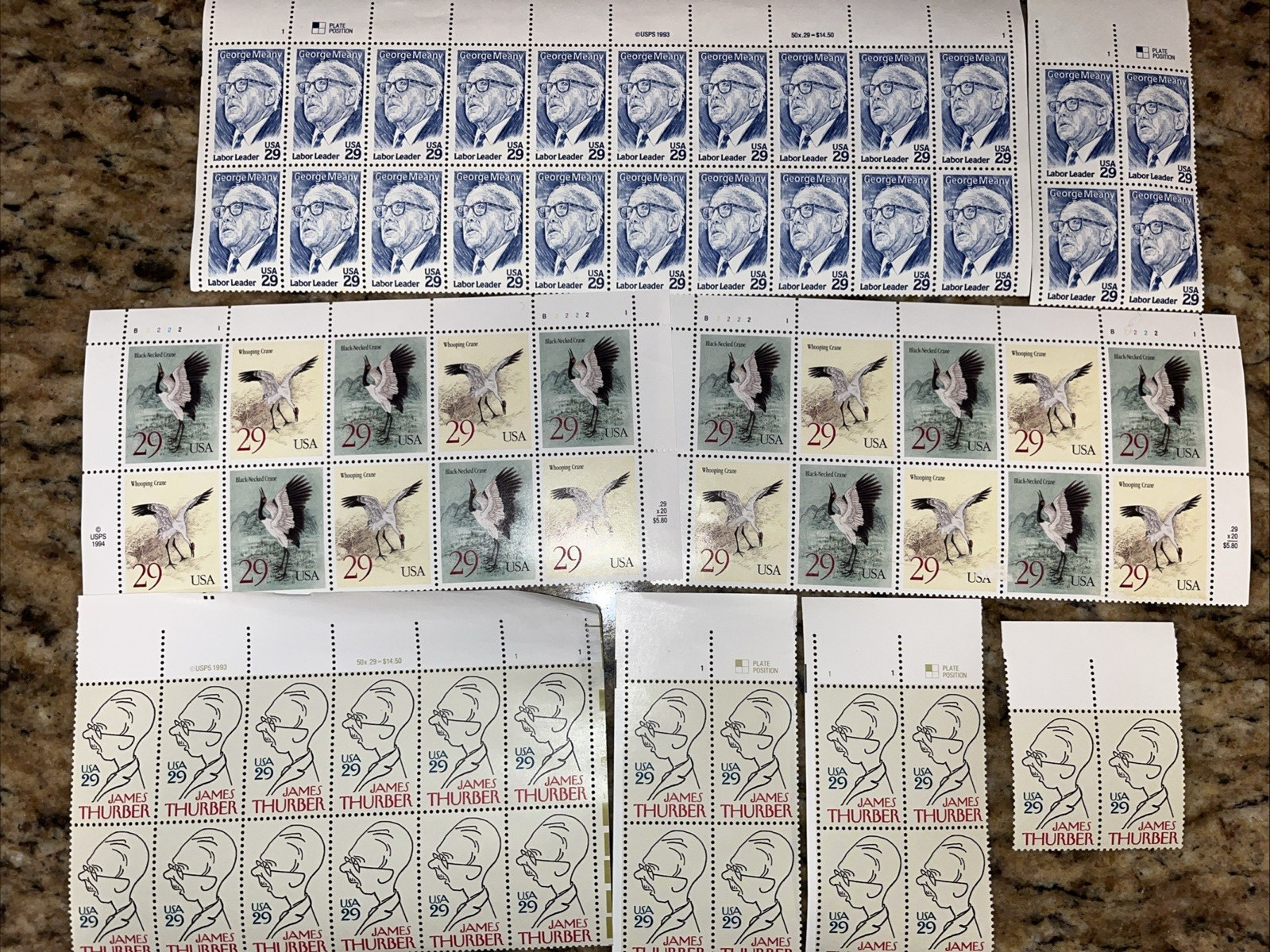 Lot of 66 Unused 29c Stamps US Postage, Sheets, Great Condition, $19 Face Value