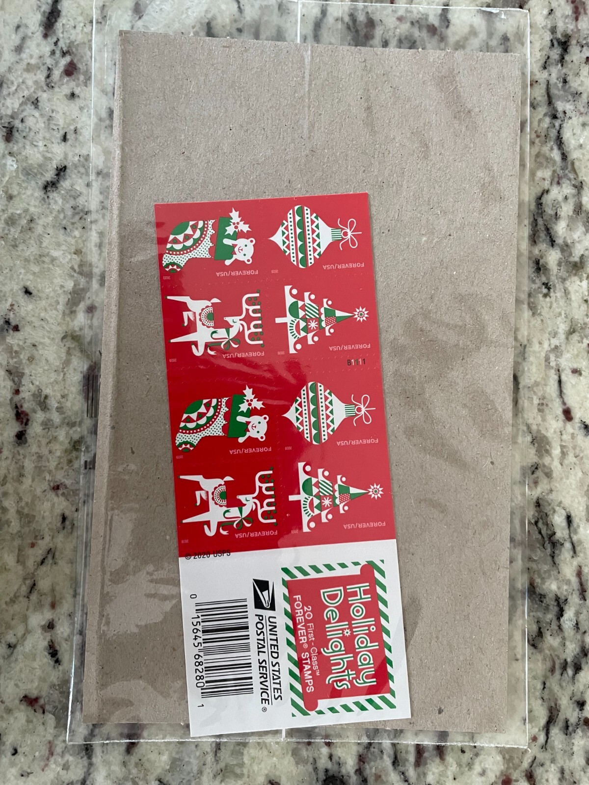 Sealed Holiday Delights 20 Forever Stamps Ornaments, Christmas Tree 5526-5529
