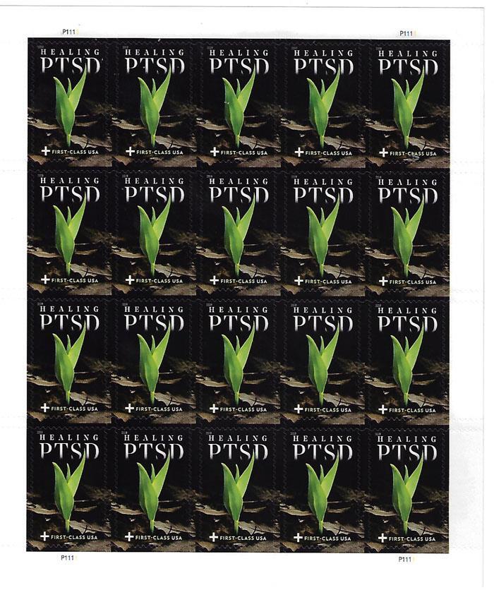 US SCOTT B7 HEALING PTSD PANE OF 20 STAMPS MNH