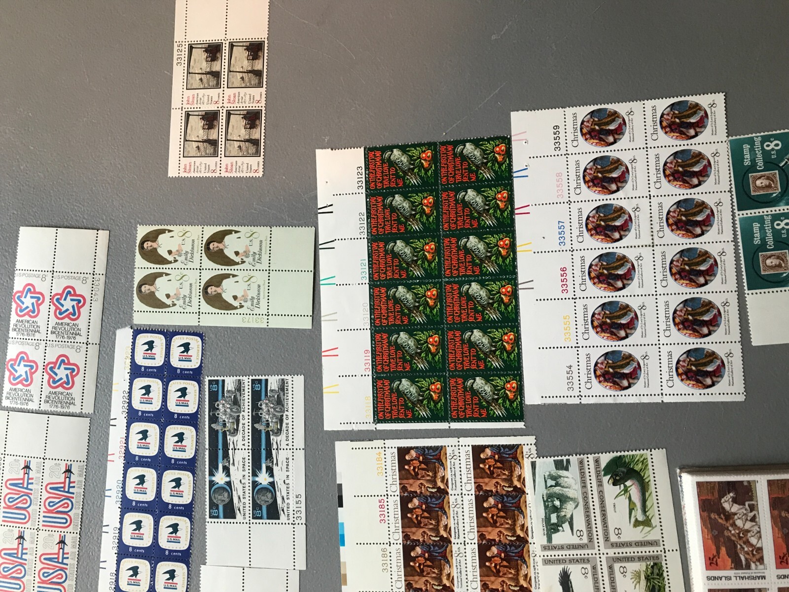 Unused Postage Stamp Blocks Mint Sheets Collection Lot U.S. + Marshall Islands