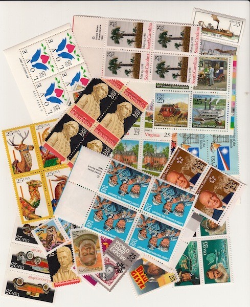 NEW 56c POSTCARD RATE 100 3 STAMP COMBOS WAY BELOW $56 FACE VALUE