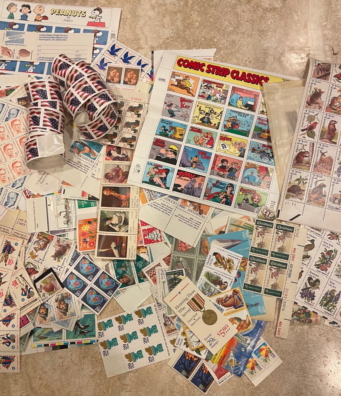 US Stamp Lot 1C + Mix Unused Postage Sheet Booklet Over $450 FV Huge Variety