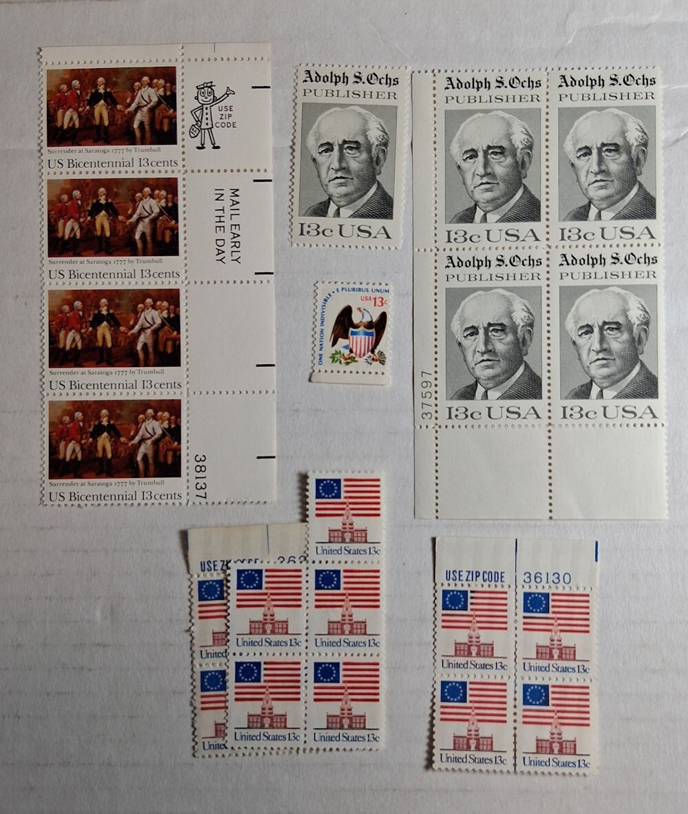GENUINE US Vintage 13 Cent Postage Stamps – $22.62 Face Value At Discount