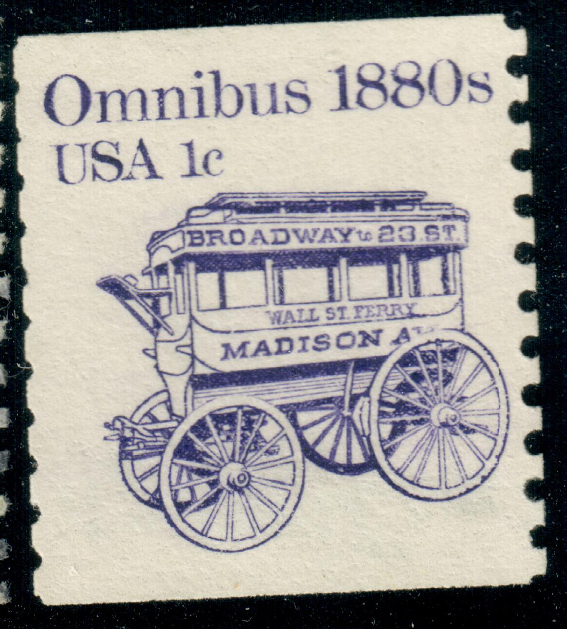 USA – 1981 – Transportation Issue – Omnibus 1880s – Coil Stamp – 1¢ – #2714