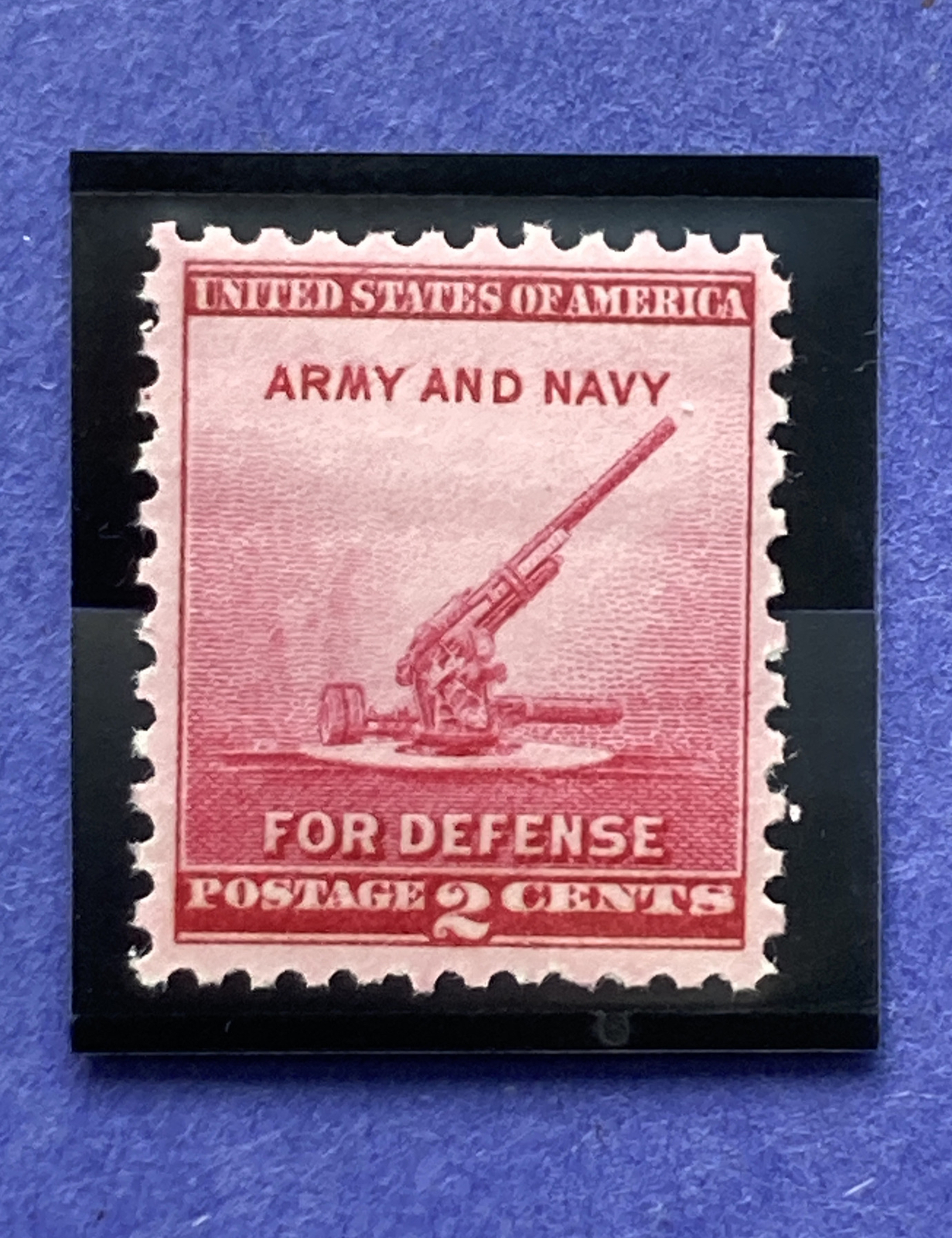 1940 Army and Navy for Defense, 2c Stamp with Mount
