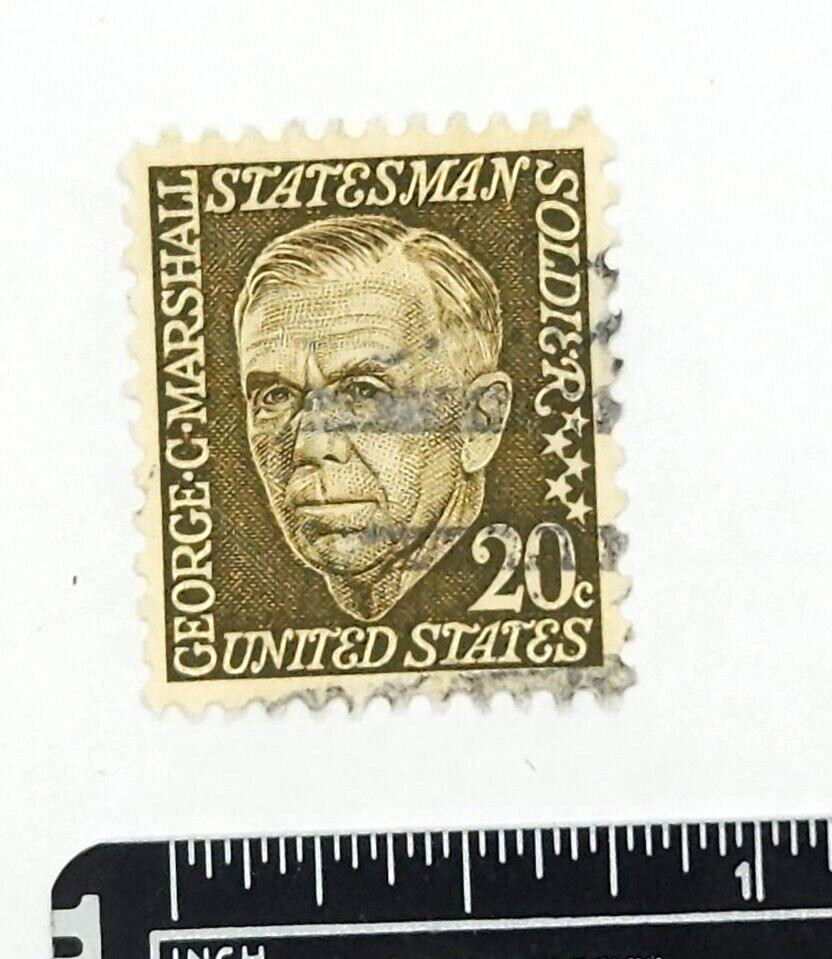 1967 George C. Marshall 20 Cent U.S. Postage Stamp Scott #1289 Good, Used
