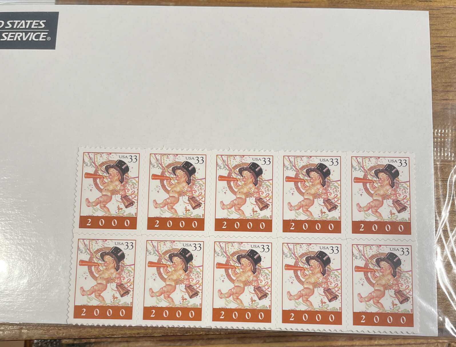 3 Packs Year 2000 New Years Baby 33 Cent Postage stamps sealed never opened