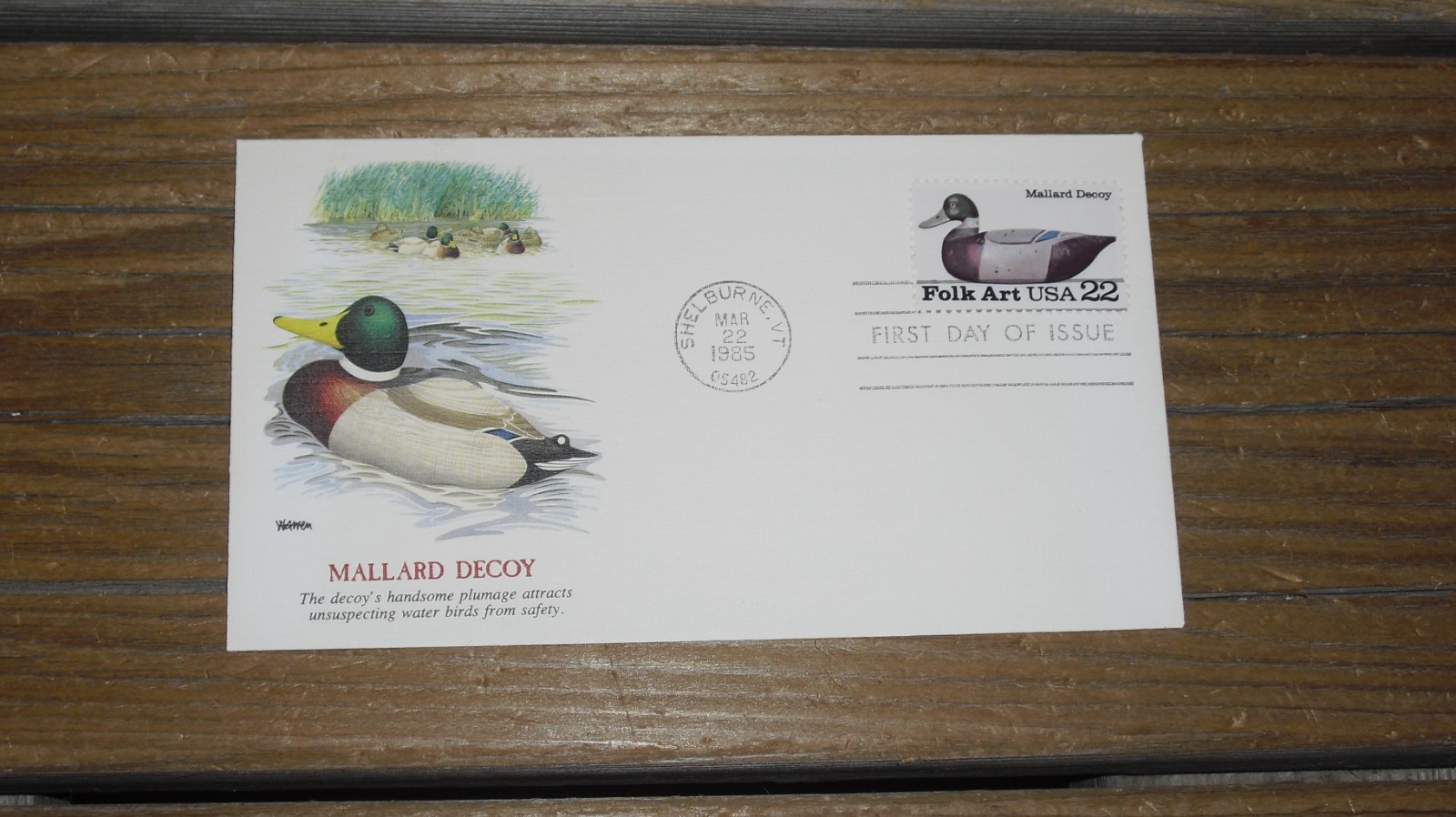 Vintage 1985 America’s Antique Duck Decoy Stamps First Day Covers (4) – Mint