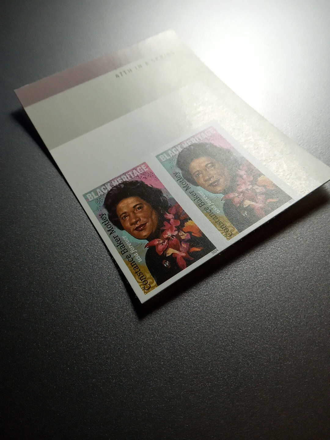 USA 2024 Sc #5830a 4ever CONSTANCE BAKER MOTLEY Imperf/NDC Horizontal pair Mint