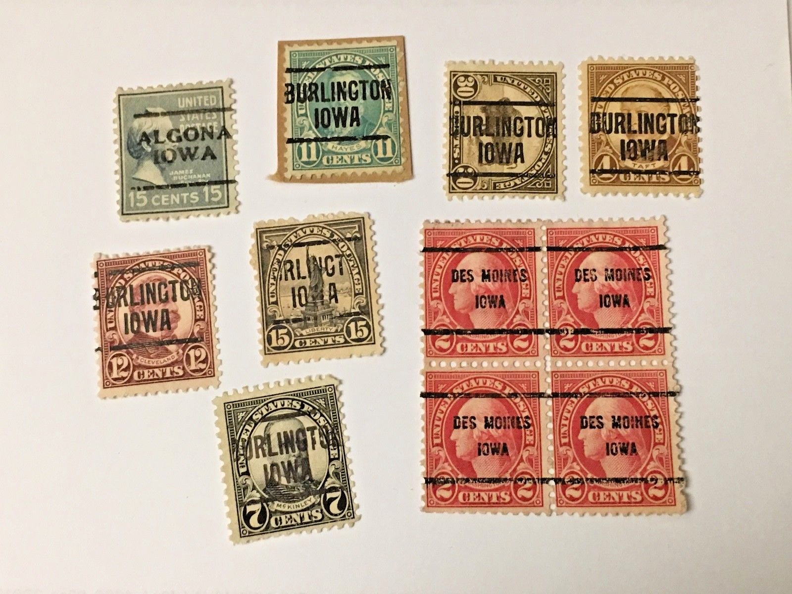 US STAMPS SET OVER PRINT FROM IOWA