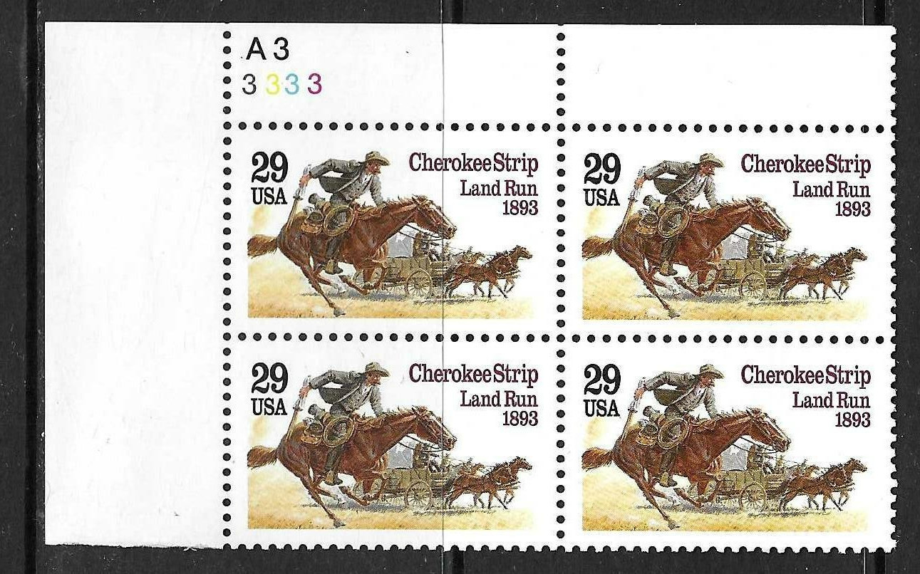 USA SC # 2754 Cherokee Strip Land Run 1893 – Plate Number BLK4 .MNH