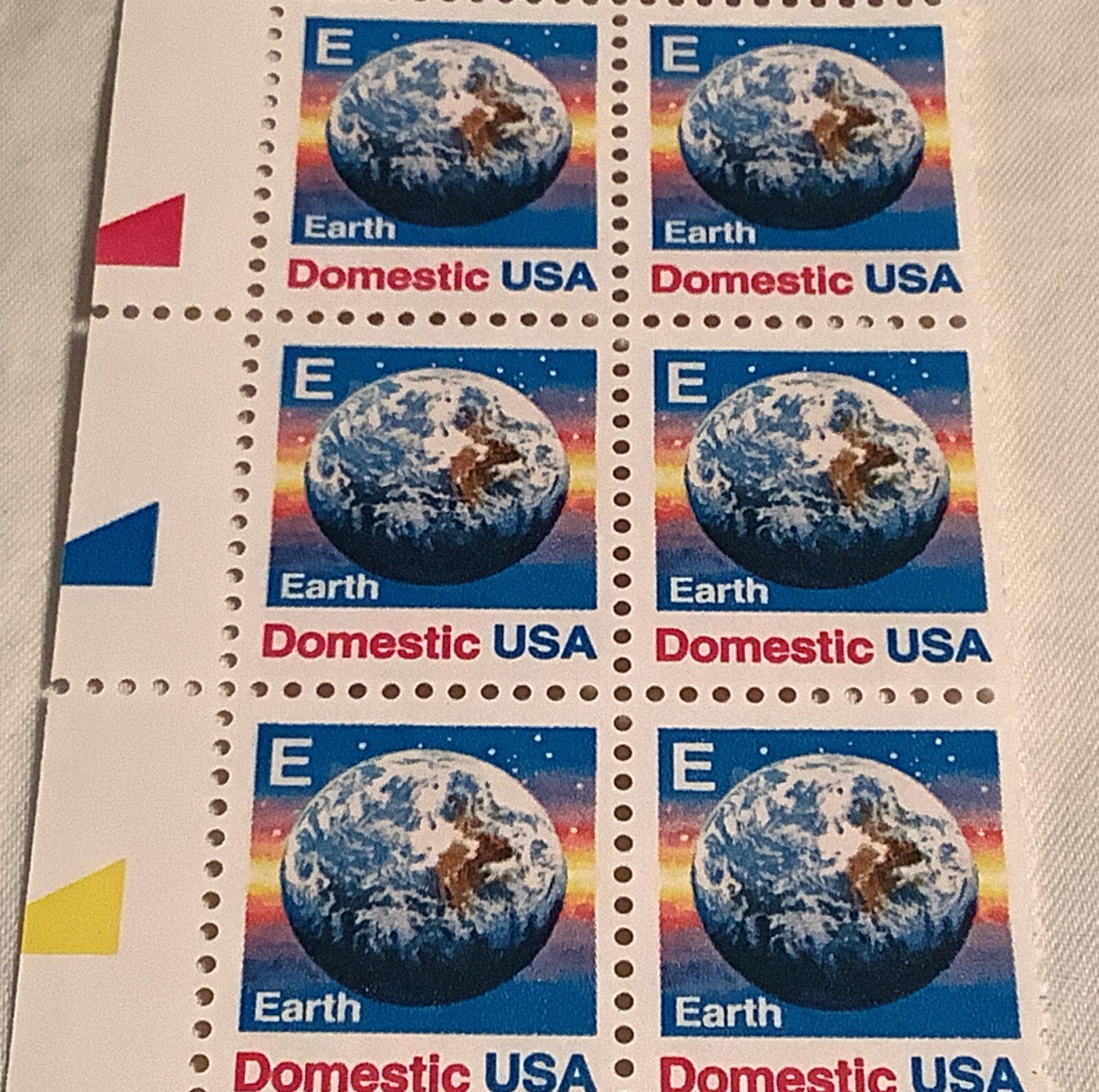 Block of 20 USPS Domestic E Postage Stamps Earth s2277 MNH 1987-88 Zip Code