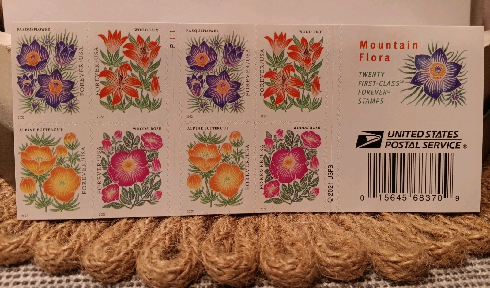 1 Book Of 20 First-Class Forever Stamps ~ Mountain Flora