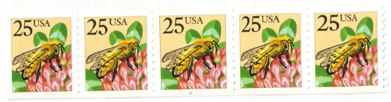 United States 25¢ Honeybee Coil Postage Stamp #2281 x 100 Singles