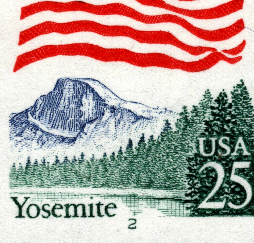 US Stamps – 25¢ Flag/Yosemite Park – Plate #2 Coil Strip of 5 MNH Stamps SC#2280