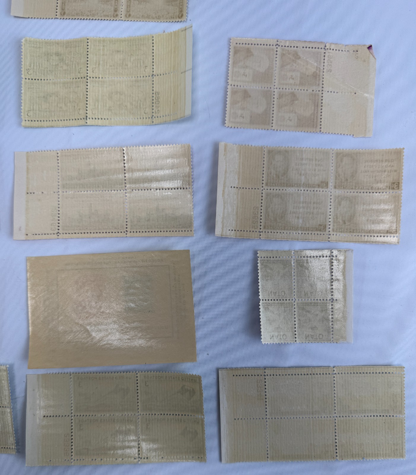 13 Mint US Plate Blocks and Souvenir Sheet 1945-1949 Post-WWII Americana